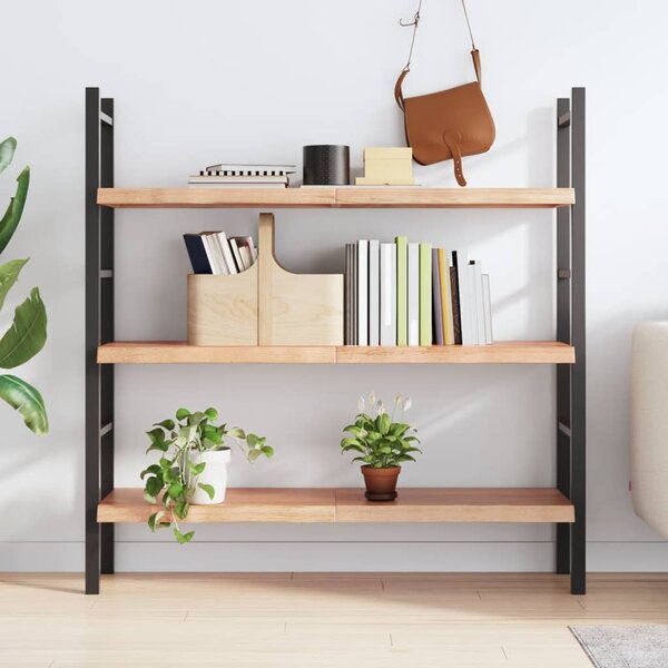 Világosbarna kezelt tömör tölgyfa fali polc 120x30x(2-4) cm