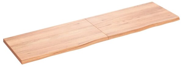 Világosbarna kezelt tömör tölgyfa fali polc 180 x 50 x (2-4) cm