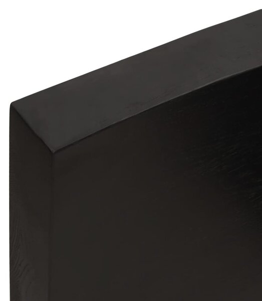 Sötétbarna kezelt tömör tölgyfa fali polc 40x60x(2-6) cm