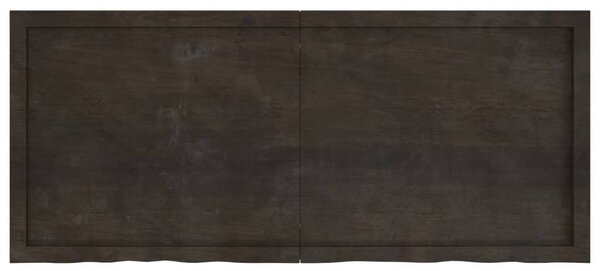 Sötétbarna kezelt tömör tölgyfa fali polc 140 x 60 x (2-4) cm