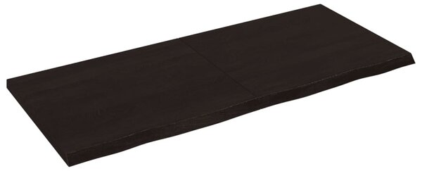 Sötétbarna kezelt tömör tölgyfa fali polc 140 x 60 x (2-4) cm