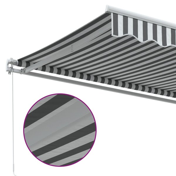 VidaXL antracitszürke-fehér kézzel kihúzható napellenző 450 x 300 cm
