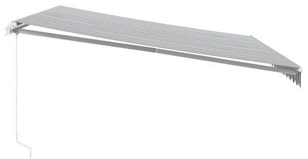 VidaXL antracitszürke-fehér kézzel kihúzható napellenző 450 x 300 cm