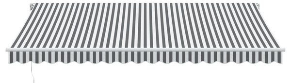 VidaXL antracitszürke-fehér kézzel kihúzható napellenző 450 x 300 cm