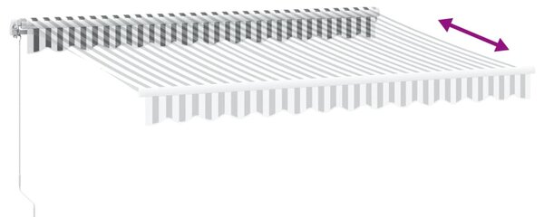 VidaXL antracitszürke-fehér kézzel kihúzható napellenző 350 x 250 cm