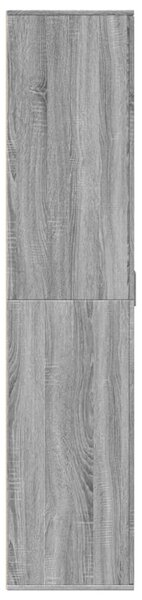 Szürke sonoma színű szerelt fa cipősszekrény 80 x 39 x 178 cm