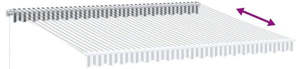 VidaXL antracitszürke-fehér kézzel kihúzható napellenző 450 x 300 cm