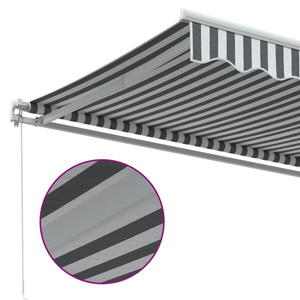 VidaXL antracitszürke-fehér kézzel kihúzható napellenző 350 x 250 cm