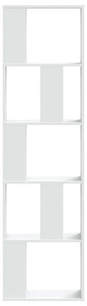 5 szintes fehér szerelt fa könyvespolc 45 x 23,5 x 162,5 cm
