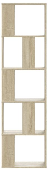 5 szintes sonoma tölgy szerelt fa könyvespolc 45x23,5x162,5 cm