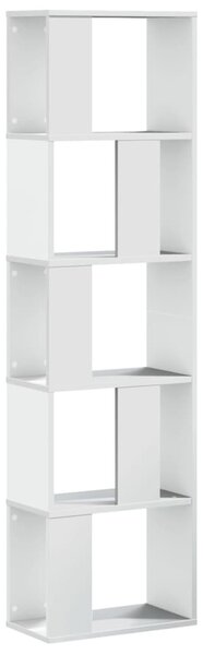 5 szintes fehér szerelt fa könyvespolc 45 x 23,5 x 162,5 cm