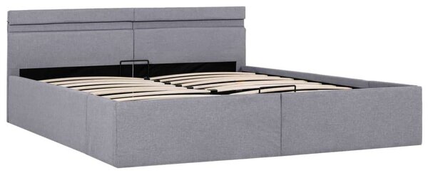 VidaXL világosszürke szövet LED-es ágy hidraulikus tárolóval 180x200cm