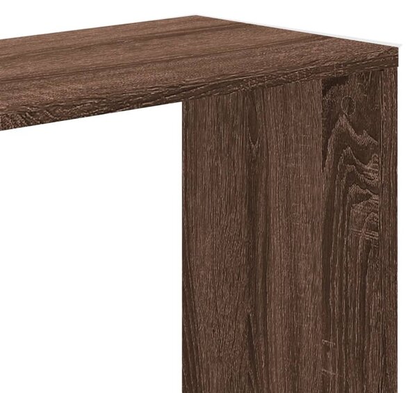 5 szintes barna tölgy szerelt fa könyvespolc 45x23,5x162,5 cm
