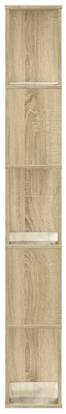 5 szintes sonoma tölgy szerelt fa könyvespolc 45x23,5x162,5 cm