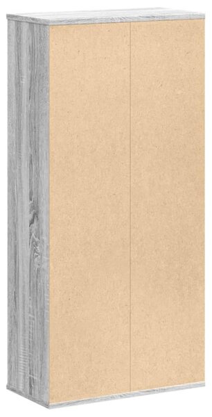 Szürke sonoma színű szerelt fa könyvespolc 50x25x105 cm