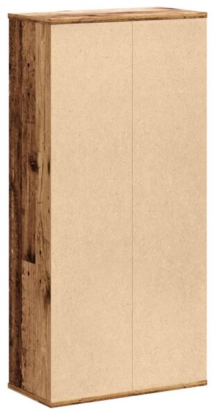 Antik fa színű szerelt fa könyvespolc 50 x 25 x 105 cm