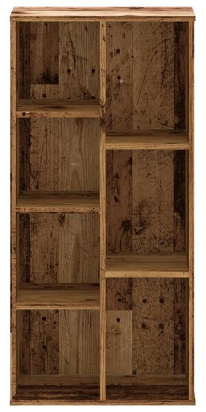 Antik fa színű szerelt fa könyvespolc 50 x 25 x 105 cm