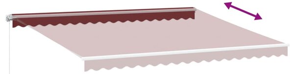 VidaXL burgundi vörös kézzel kihúzható napellenző 450 x 300 cm