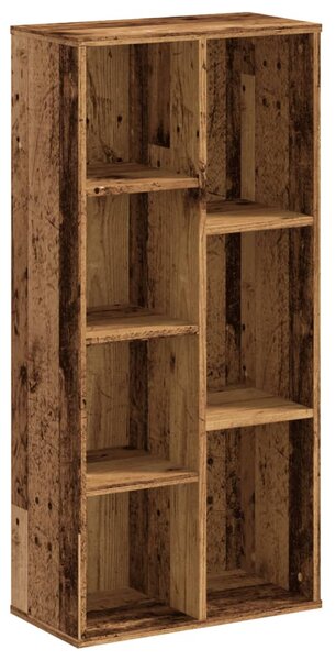 Antik fa színű szerelt fa könyvespolc 50 x 25 x 105 cm