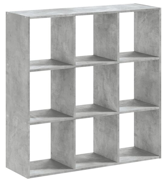 Betonszürke szerelt fa könyvespolc 102 x 32 x 102 cm