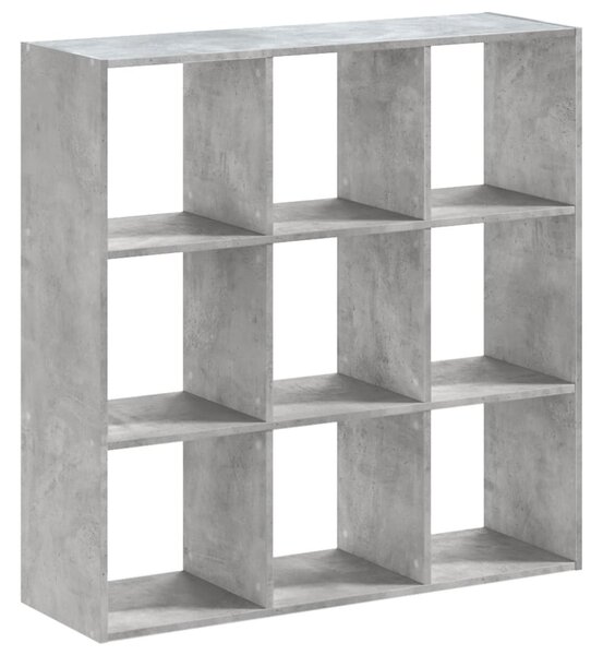 Betonszürke szerelt fa könyvespolc 102 x 32 x 102 cm