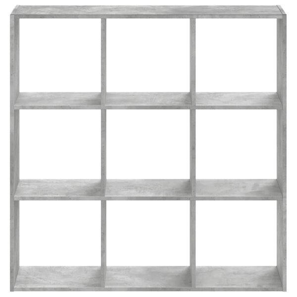 Betonszürke szerelt fa könyvespolc 102 x 32 x 102 cm