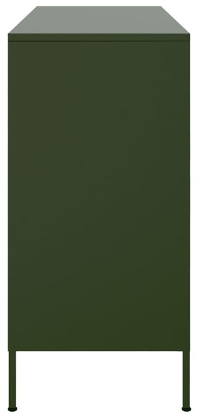 Olívazöld acél tálalószekrény 100,5 x 39 x 79 cm
