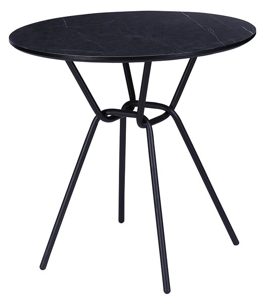 KONDELA Étkezőasztal, fekete/fekete, átmérő 60 cm, TEON