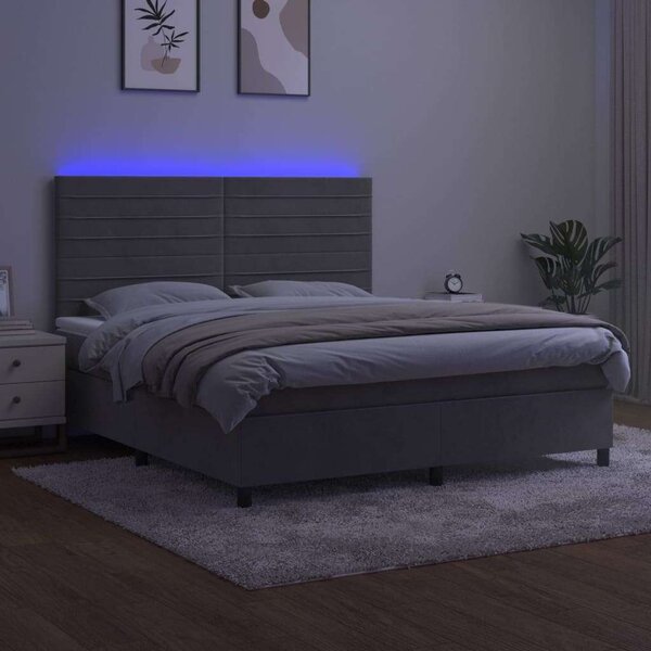 VidaXL LED-es Bársony Ágy - 160x200 cm
