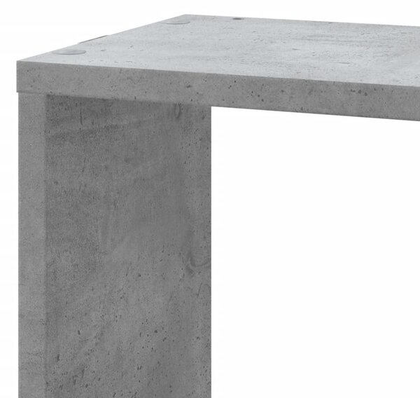 Betonszürke szerelt fa fali sarokpolc 45 x 45 x 147 cm