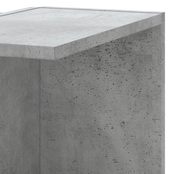 Betonszürke szerelt fa fali sarokpolc 36,5 x 36,5 x 140 cm