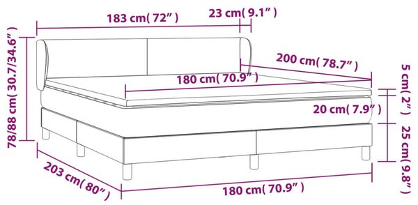 VidaXL Fehér Műbőr Ágy Matraccal - 180x200 cm