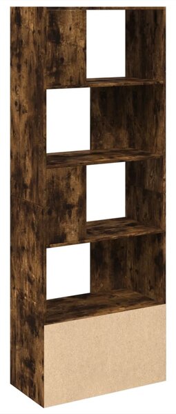 Füstös tölgy színű szerelt fa könyvespolc 70 x 36 x 189 cm