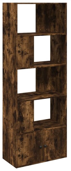 Füstös tölgy színű szerelt fa könyvespolc 70 x 36 x 189 cm