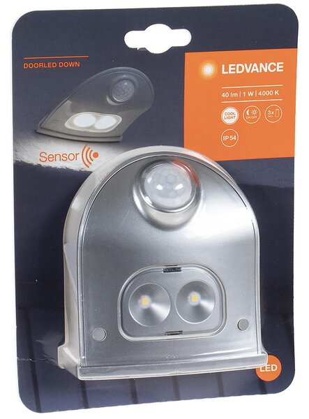 Ledvance ajtóvilágító LED lámpa fény és mozgásérzékelővel, hidegfehér, fehér (elemmel)