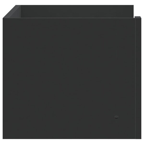 Fekete szerelt fa fali polc 70,5 x 35 x 30,5 cm