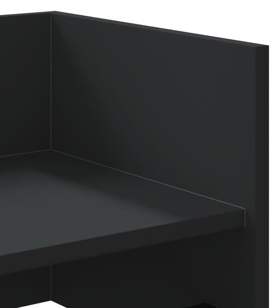 Fekete szerelt fa fali polc 70,5 x 35 x 30,5 cm