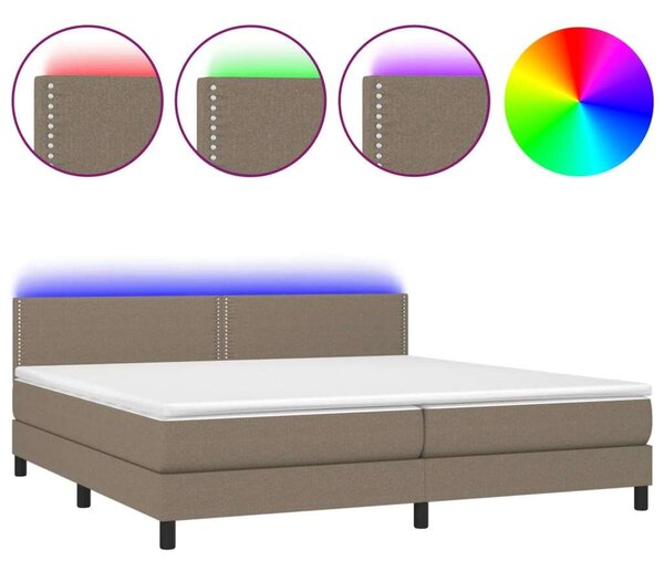 VidaXL LED-es Ágy - Szövet - 200x200 cm