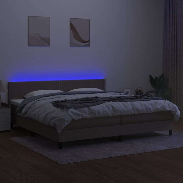 VidaXL LED-es Ágy - Szövet - 200x200 cm