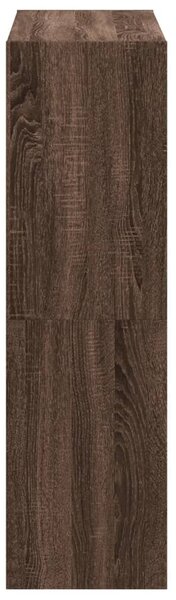 Barna tölgy színű szerelt fa könyvespolc 102 x 32 x 108 cm