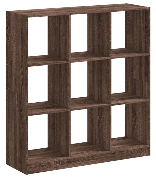 Barna tölgy színű szerelt fa könyvespolc 102 x 32 x 108 cm