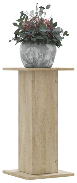 2 db sonoma tölgy szerelt fa növénytartó állvány 30x30x60 cm