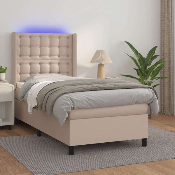 VidaXL LED-es Ágy - Műbőr - 100x200 cm