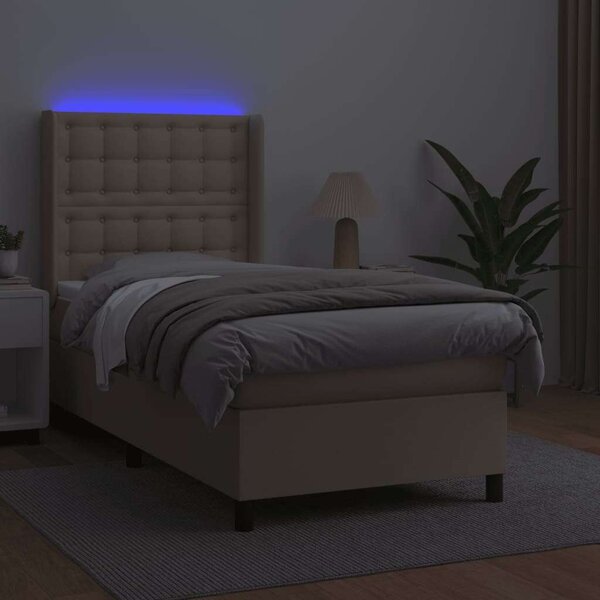 VidaXL LED-es Ágy - Műbőr - 100x200 cm
