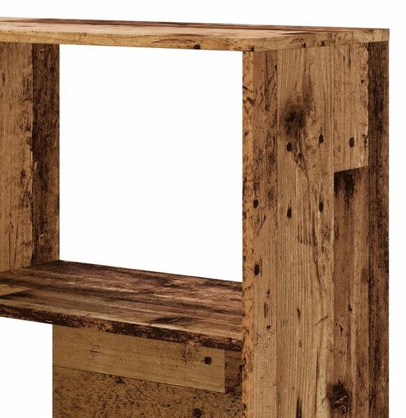 4 szintes antik fa szerelt fa sarokkönyvespolc 85 x 85 x 140 cm