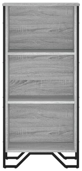 Szürke sonoma színű szerelt fa könyvespolc 50 x 31 x 106 cm