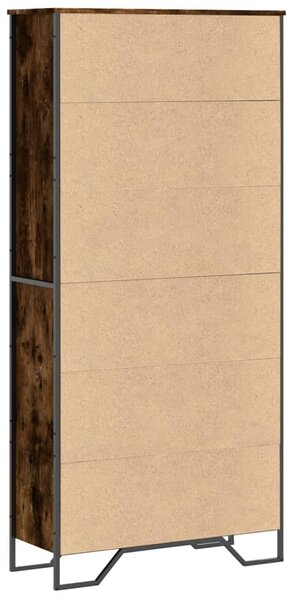 Füstös tölgy színű szerelt fa könyvszekrény 80 x 31 x 169 cm