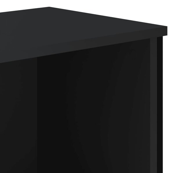 Fekete szerelt fa könyvszekrény 80 x 31 x 106 cm