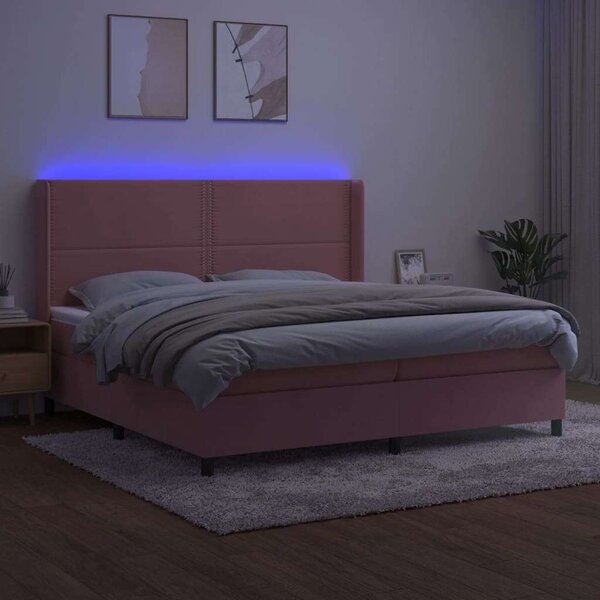 VidaXL - Bársony Ágy LED-del - 200x200 cm