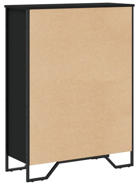 Fekete szerelt fa könyvszekrény 80 x 31 x 106 cm